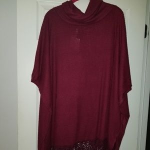 Boutique burgundy poncho